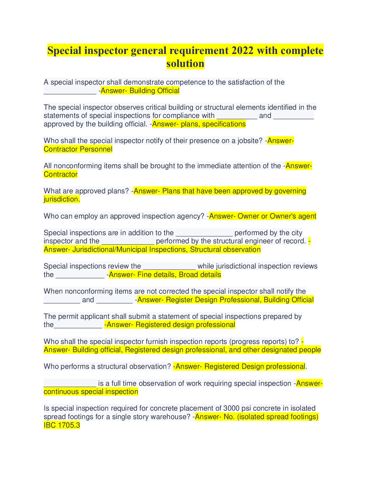 Preview image for Special inspector general requirement 2022 with complete solution